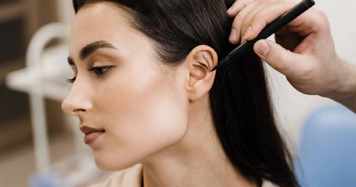 Woman undergoing Otoplasty Treatment